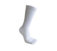 LYHYDMA Chaussettes à Orteils 3 Paires Longues Cinq Doigts Chaussettes Homme Coton rayé Solide Compression Absorbant la Sueur Respirant Fitness randonnée en Plein air Orteil Sport Chaussettes(White)