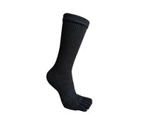 LYHYDMA Chaussettes à Orteils 3 Paires Longues Cinq Doigts Chaussettes Homme Coton rayé Solide Compression Absorbant la Sueur Respirant Fitness randonnée en Plein air Orteil Sport Chaussettes(Black)