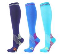 LYHYDMA Compression Socks 1/3 Paires De Chaussettes Compression For Varices, For Hommes Et Femmes, For La Course À Pied, Le Cyclisme(3MIX-156-3,S-M)