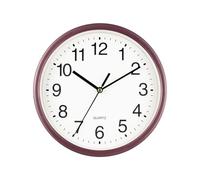 LYHYDMA Horloge Murale Petites horloges murales avec Cadre en Plastique Transparent Couleurs Bonbon muet 15 cm Horloge de Montre Suspendue Salon décoration de la Maison(Wine Red)
