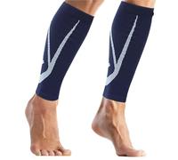 LYHYDMA Manchon Compression Mollet Manchon de compression for mollet, chaussettes sans pieds for hommes et femmes, soutien soulagement des douleurs aux jambes tibias chez les coureurs(Blue,M)