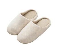 LYHYDMA Pantoufles de Maison Pantoufles antidérapantes for Femmes et Hommes, Chaussures Plates, Douces et moelleuses, Confortables, Pantoufles d'intérieur for Couple(Beige,XXL(44-45))