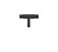 LYHYDMA Poignée Meuble Boutons d'armoire moletés en laiton massif, poignée de garde-robe, barre en T, Bronze Antique, or, noir, disponible en plusieurs tailles(CH087-BLK-T50)