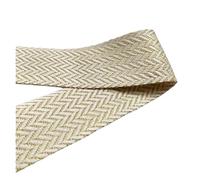 LYHYDMA Sangle de Coton 1 mètre de Fil d'or en Coton Sangle 40 mm de Largeur Ruban Fin et Doux matériel de Couture for Sac Sangle Ceinture Bricolage vêtements Ruban décor Artisanat(Gold Beige)
