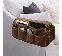 Lyirfan Organiseur antidérapant pour accoudoir de canapé avec 14 poches, pour téléphone portable, télécommande, magazines, lunettes, iPad (Kaki)