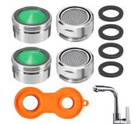 LYITZW 4 Mousseurs Robinet, Economiseur D'eau Anti-Eclaboussures Avec Clé, Installation Facile, Optimise Le Débit, Pour Cuisine et Salle de Bain, Universel 23.5mm, Couleur Acier