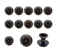 Lyivisk 12 poignées pour meubles vintage, poignées pour tiroirs vintage, poignées de porte pour placard avec vis, design fleuri, poignées d'armoire pour meubles, armoires, garde-robes (bronze)