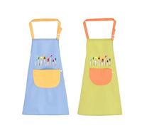 Lyivisk 2 Tabliers de Peinture Enfants, Blouses de Peintre Réglables pour Garçons et Filles 6-12 Ans, Tenue de Dessin pour École, Peinture Artistique et Cuisine avec Poches Pratiques