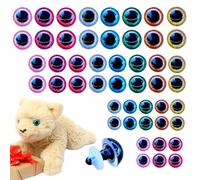 Lyivisk 48 Pièces Yeux de Securite Amigurumi, Yeux Poupée en Paillettes Plastique, Yeux Crochet avec Rondelles pour Poupée d'animaux en Peluche, Marionnettes Artisanat(20mm/16mm/12mm)