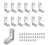 Lyivisk Lot de 12 angles intérieurs en T avec 36 vis - Profilé en aluminium 2020 M5 - Connecteur d'angle 90° - En forme de L - Connecteur d'angle intérieur en alliage de zinc - Pour profilé en