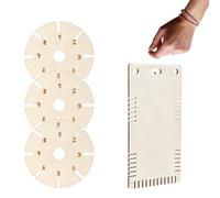 Lyivisk Lot de 4 bracelets à nouer en bois avec 3 disques ronds tressés et 1 carré - Parfait pour les bracelets d'amitié, les projets d'artisanat, cadeaux créatifs pour enfants et adultes