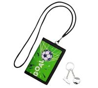 Lyivisk Portefeuille pour enfant garçon Football Sac de poitrine avec porte-clés Fermeture Portefeuille à bandoulière Cadeau d'anniversaire pour garçon Sac d'école