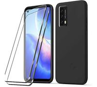 LYJERRY 1Pack de Protection Black View A90 Coque Coque Souple Noir + 2Pcs Verre trempé pour Black View A90 Portable Antichoc Cover Housse Silicone Étui Film Protecteur