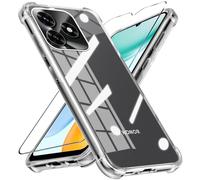 LYJERRY Antichoc Airbag Coque en Verre Trempé Compatible avec Honor X5c Plus Protection Écran Transparent Étui de Protection en Silicone, Mince Souple TPU Bumper