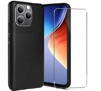 LYJERRY Coque avec 1Pcs Verre trempé pour Blackview A96 Etui,Noir Souple pour Blackview A96 Housse Pochette Silicone Gel Fine pour Blackview A96 Coque avec Film ecran