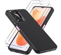 LYJERRY Coque Protection avec 2 Verre Compatible avec Cubot A10 Coque Souple Noir, Verre trempé pour Cubot A10 Portable Antichoc Silicone Étui Film Protecteur