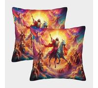 LYJSMDAAA 3D Printed Jésus - Religion Housse Coussin De Canapé avec Fermeture Éclair Dissimulée Taie d'oreiller Décoratif Housse De Coussin Carré pour Canapé Lit Jardin Extérieur 45x45cm