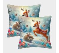 LYJSMDAAA 3D Printed Lapin Housse Coussin De Canapé Coussins De Canapé Décoratifs Canapé Taie d'oreiller Decoration Canapé Housse De Coussin Carré pour Lit Voiture De La Maison Canapé 45x45cm