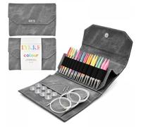 Lykke Lot d'aiguilles circulaires interchangeables avec pointes de 12,7 cm - Couleur : gris - Effet denim