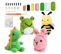 LYKTRIX Kit Crochet Debutant Complet, Crochet de 4 Packs Pour Débutants, Ensemble de Crochet Avec Tutoriels Vidéo Distribués, Cadeau de fil Adulte-Diy-Cochet