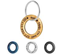 lyl Acier Inoxydable Pet ID Tags personnalisé personnalisée Dog Tags gravé Avant/arrière pour Chien et Chat avecForme d'anneau (Or, S)