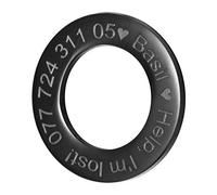 lyl Acier Inoxydable Pet ID Tags personnalisé personnalisée Dog Tags gravé Avant/arrière pour Chien et Chat avecForme d'anneau (Noir, M)