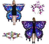 LYL. Ling Ailes de papillon pour adultes, ailes de fée double face pour adultes, costumes d'Halloween pour femme, cape de papillon pour femme (#012)