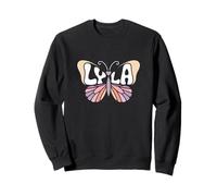 Lyla Butterfly - Word Art personnalisé avec nom Mignon Sweatshirt
