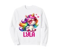 Lyla Licorne Nom Personnalisé Sweatshirt