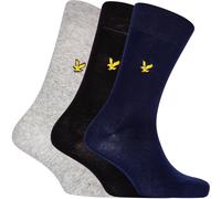 Lyle And Scott Men's Basic Crew Socks Grey/Peact/Blck Tailles 7 à 11 pour hommes Male