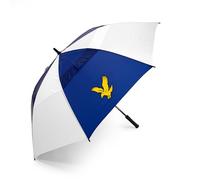 Lyle and Scott Parapluie de golf de 157,5 cm - Design à double auvent, parapluie coupe-vent avec tige légère en fibre de verre, parapluie de golf à double auvent - Housse de protection - Accessoires