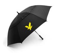 Lyle and Scott Parapluie de golf de 157,5 cm - Design à double auvent, parapluie coupe-vent avec tige légère en fibre de verre, parapluie de golf à double auvent - Housse de protection - Accessoires