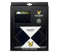 Lyle & Scott Argyle Pochette pour objets de valeur - Cadeau de golf parfait pour homme - Cuir luxueux zippé avec doublure en velours, portefeuille pour cartes, marqueur de balle de 32 mm - Accessoires