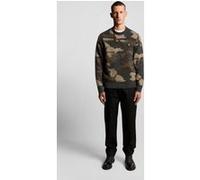 Lyle & Scott Pull col rond camouflage X077 brossé Noir M Homme