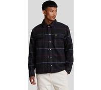 Lyle & Scott Brushed Tartan Overshirt Muddy Navy Taille: XL | Vestes légères Outlet | Homme | Bleu