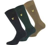 Lyle & Scott - Chaussettes Hommes/Femmes Unie(pack de 3) GT4005 (40,5 EU - 45,5 EU) (Noir/Vert)