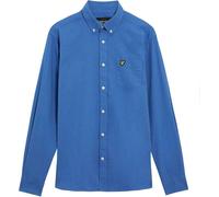 Lyle & Scott - Chemise pour homme, Col Bouton, Coton Lin GT7359 (XL) (Bleu)