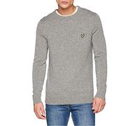 Lyle & Scott Crew Neck Lambswool Blend Jumper Pull, Gris (Mid Grey Marl T28), M Homme