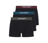 Lyle & Scott Devon Lot de 3 boxers en coton pour homme, noir/multicolore, XXL