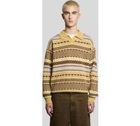 Lyle & Scott Fair Isle Knitted Polo Shirt Brass Taille: L | Pulls Outlet | Homme