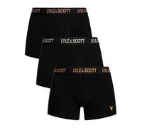Lyle & Scott Homme Lot De 3 Boxers Barclay, Black (Orange/Grey/Pink), XL
