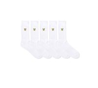 Lyle & Scott Homme Paquet De 5 Chaussettes De Sport Camdyn Premium, White, One Size