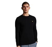 Lyle & Scott Homme Pull Ras du Cou en Coton Mérinos, Jet Black, XS