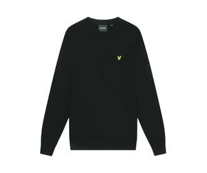 Lyle & Scott, Homme, Pulls, Noir, Taille: L Pull Ras du Cou en Coton Mérinos
