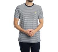 Lyle & Scott Pour des hommes T-shirt à rayures bretonnes en mélange de lin, blan