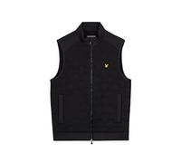 Lyle & Scott Hommes Check Quilt Back Fleece Golf Gilet - Jet Noir - XL
