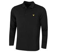 Lyle & Scott Hommes Polo Technique À Manches Longues Golf Noir De Jais M