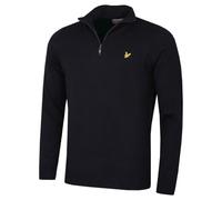 Lyle & Scott Hommes Pull Golf Core Fermeture 1/4 Merino Bleu Marine Foncé S