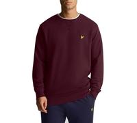 Lyle & Scott Hommes Sweat-Shirt Délavé Col Ras du Cou Bordeaux M