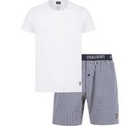 Lyle & Scott Kyle Short Sleeve Tee And Woven Short Sleep Set Bright White Taille: XL | Sous-vêtements Outlet | Homme | Blanche
